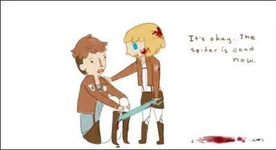 Cette fois si Armin a le visage sale, c'est pour une autre raison. Quelle est-elle ?