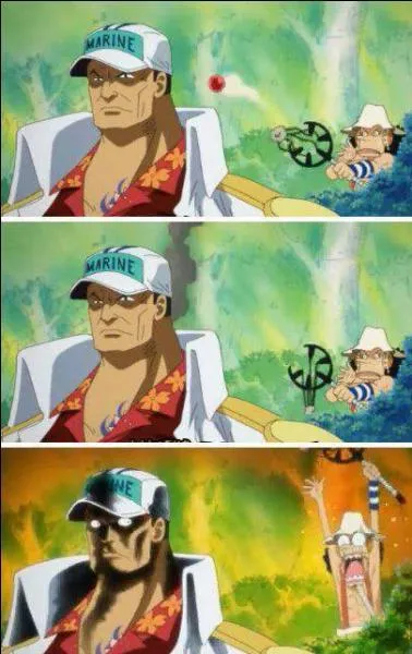 À qui Usopp lance-t-il des boules en feu ?