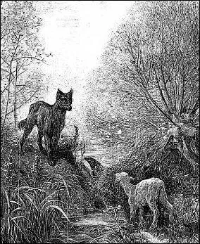 Dans "Le Loup et l'Agneau", le loup veut manger l'agneau et pour cela, trouve l'excuse :