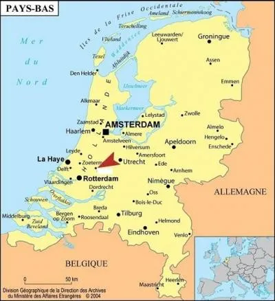 Sur la carte ci-dessous, qu'indique la flèche ?