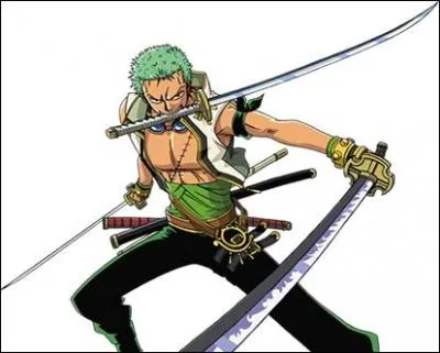 Quel personnage de "One Piece" se bat avec 3 sabres ?