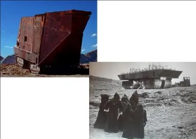 Pour les vues du sandcrawler des Jawas, on utilisa deux maquettes : l'une à taille réelle pour les gros plans et l'autre plus petite pour les vues panoramiques. A propos de cette dernière, quelle proposition est fausse :
