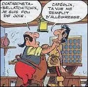 Caféolix, le personnage à gauche sur l'image, que l'on voit dans "Astérix en Corse" est ...