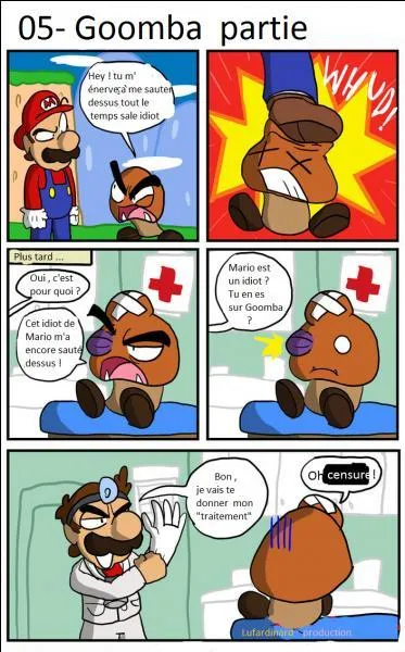 Que veut donner Dr. Mario à Goomba ?