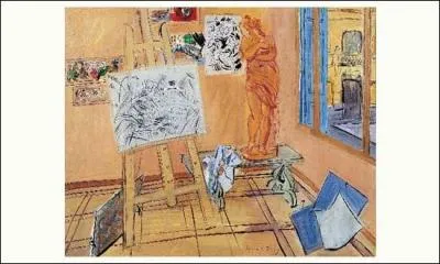 Qui a peint ce chevalet sur la toile "atelier du champ de blé" ?