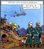 Quel pays dictatorial Tintin survole-t-il à bord d'un Boeing 747 ?
