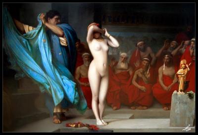 Qui est cette prostituée en 371 av. J.-C. ? Son avocat eut l'idée de la dévêtir pendant son procès. Les juges athéniens, émerveillés par tant de splendeur, renoncèrent à la condamner.