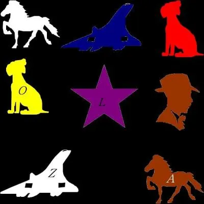 La combinaison : avion blanc, chien jaune, étoile mauve et cheval marron. quelle est la bonne réponse ?