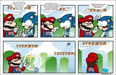 Super Smash Bros : quel pourcentage a donné Mario à Sonic ?