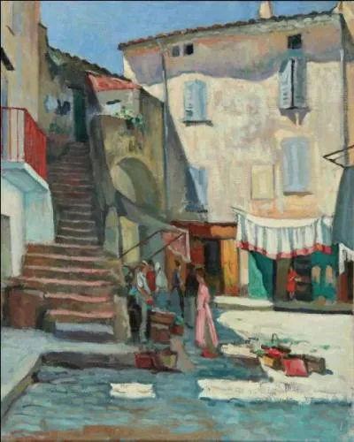 Qui a peint cette lessive &eacute;tendue sur la place aux Herbes &agrave; Saint Tropez ?