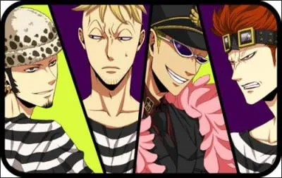 Lequel de ces 4 personnages est un garde d'Impel Down, dirigeant ainsi les 3 prisonniers ?