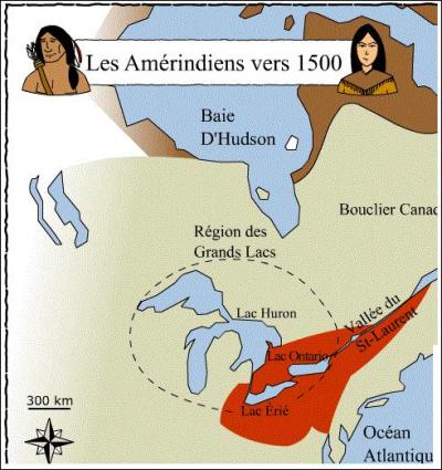 En 1500, quel peuple autochtone habitait dans la région en rouge ? Les ...