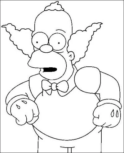 De quelle couleur est le pantalon de Krusty le clown ?