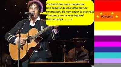 Pour 90 points, en 1979, Laurent Voulzy nous chante "Le Coeur Grenadine". Quelle est la bonne parole de la chanson ?