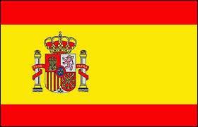 A quel pays appartient ce drapeau constitué de deux bandes horizontales rouges et une autre plus grosse horizontale jaune avec un emblème ?