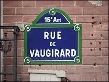 La rue de Vaugirard porte le nom :