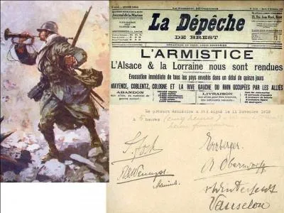 Lors de la rédaction du document d'armistice utilisé pour la cérémonie, une erreur fut commise par le soldat Deledicq, secrétaire du maréchal Foch. Résultat, on peut la voir en double ! Enfin si l'on peut dire ! Quelle est cette erreur ?