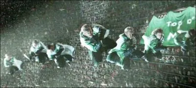 Qu'est-ce que Harry achète à Ron et Hermione comme souvenirs durant la Coupe du Monde de Quidditch ?