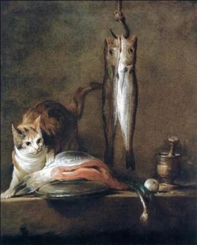 Qui a peint Nature morte au chat et poisson ?