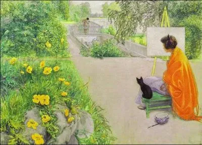 Qui a peint cette fille et son chien sur cette toile nommée "le pont" ?