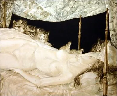 Qui a peint cette femme et ces chats sur cette toile nommée "le rêve" ?