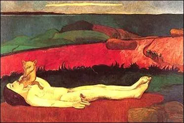 Qui a peint un chien réveillant cette jeune fille sur cette toile nommée "l'éveil du printemps" ?