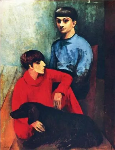 Qui a peint Autoportrait au chien avec sa femme Renée ?