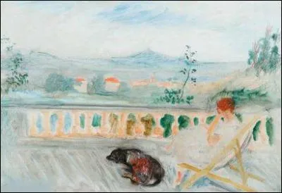 Qui a peint sa femme et son chien sur la terrasse ?