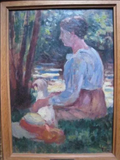 Qui a peint Femme et son chien au bord de l'eau ?