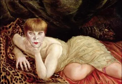 Est-ce Otto Dix qui a peint cette femme sur une peau de léopard ?