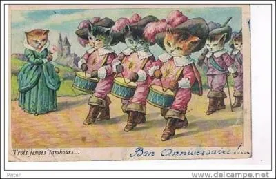 Dans la comptine "Trois jeunes tambours", qu'avait le plus jeune dans sa bouche ?