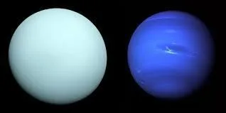 Ces deux planètes sont les plus éloignées par ordre croissant de distance par rapport au Soleil. Citez-les dans l'ordre croissant de l'image ci-contre ?