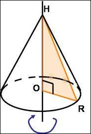 Quelles sont les extrémités d'un segment qui représente la hauteur d'un cône de révolution ?