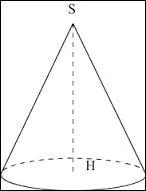 Le point S est le __________ du cône.