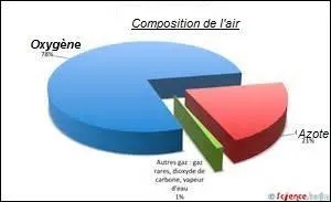 L'air est constitué à 78, 08 % de dioxygène.