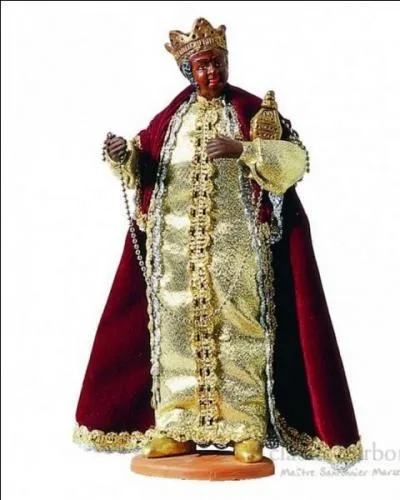 Représentant le roi mage qu'on surnomme "le roi des Maures" pour sa couleur de peau. Quel est le nom de ce santon ?
