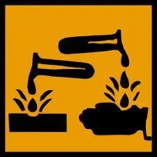 Que signifie ce panneau de produits chimiques ?