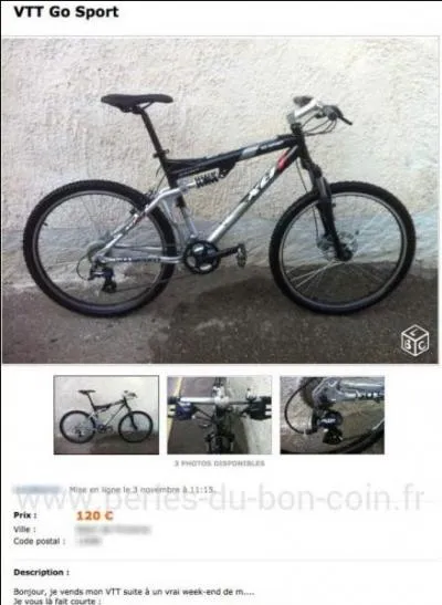 De m&ecirc;me, qu'est-ce qui peut pousser ce sportif &agrave; vendre ce beau v&eacute;lo ?
