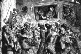 Un homme profite de la confusion et de l'absence de la garde royale pour se précipiter sur le roi. Dans quelle rue de Paris, Henri IV a-t-il été assassiné ?