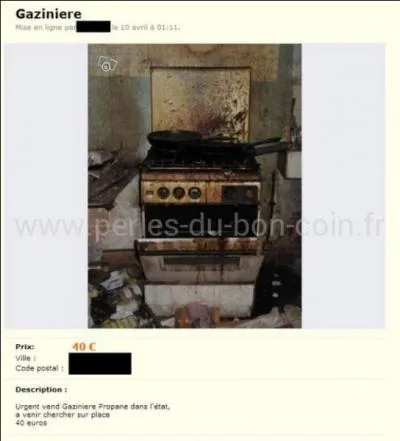 Non, cette gazinière n'a pas fait Beyrouth ! D'ailleurs, le vendeur précise...