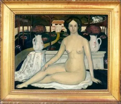 A quel artiste normand, peintre, décorateur et graveur devons-nous cette huile titrée " La Dame au jardin clos " ?