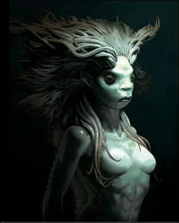 J'ai la peau verdâtre et les cheveux longs et verts. Je vis au fond des lacs et possède une très longue queue de poisson. Qui suis-je ?