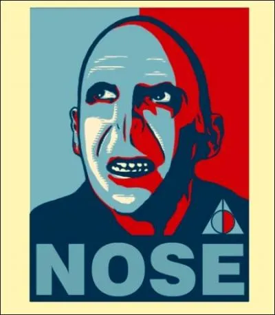 Quel campagne présidentielle Voldemort a-t-il parodié en remplaçant le mot "hope" par "nose" ?