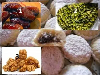 Moi, je raffole de ce petit gâteau appelé maamoul. On le confectionne avec des -----------, des -----------, des -------------.