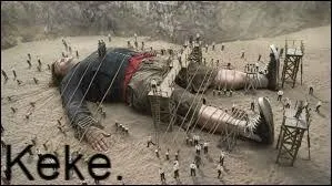 Keke la retint de justesse. "Ca ne va pas ? Tu ne vas pas aller affronter un être de cette taille ! Il est encore plus grand...