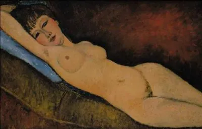 Qui a peint "Nu couché au coussin bleu" ?