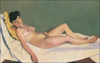 Qui a peint "Nu couché sur un coussin jaune" ?