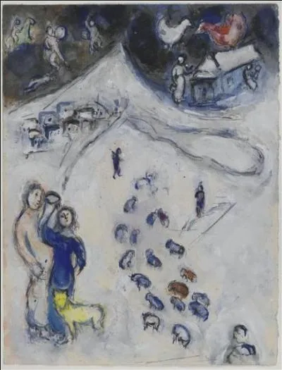 Quel artiste, connu pour avoir réalisé le décor du plafond de l'Opéra Garnier, a peint cette gouache, "L'hiver" ?