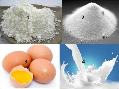Vous allez préparer un appareil avec les ingrédients présentés sur la photo.