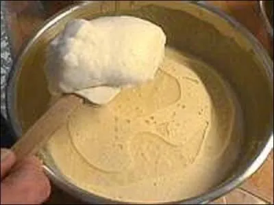 Plongez les tranches ainsi enrobées dans une pâte à frire pour beignets à laquelle vous aurez incorporé ----------. Faites cuire.